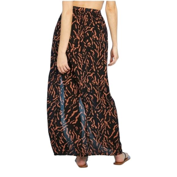 Shade & Shore Small Animal Print Knot Front Maxi Cover-Up Skirt New With Tags - Picture 2 of 7